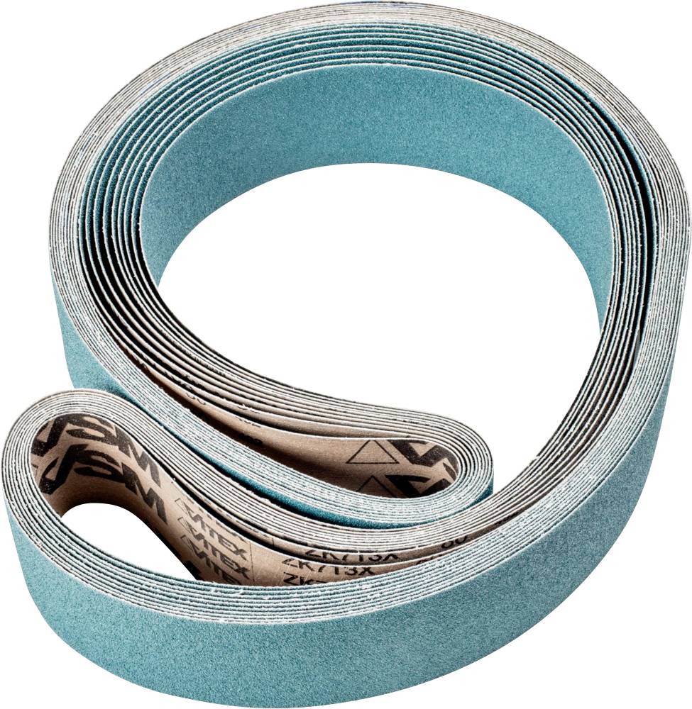 Ein blaues Schleifband ist spiralförmig aufgerollt. Es zeigt mehrere Schichten, die aufeinanderliegen.