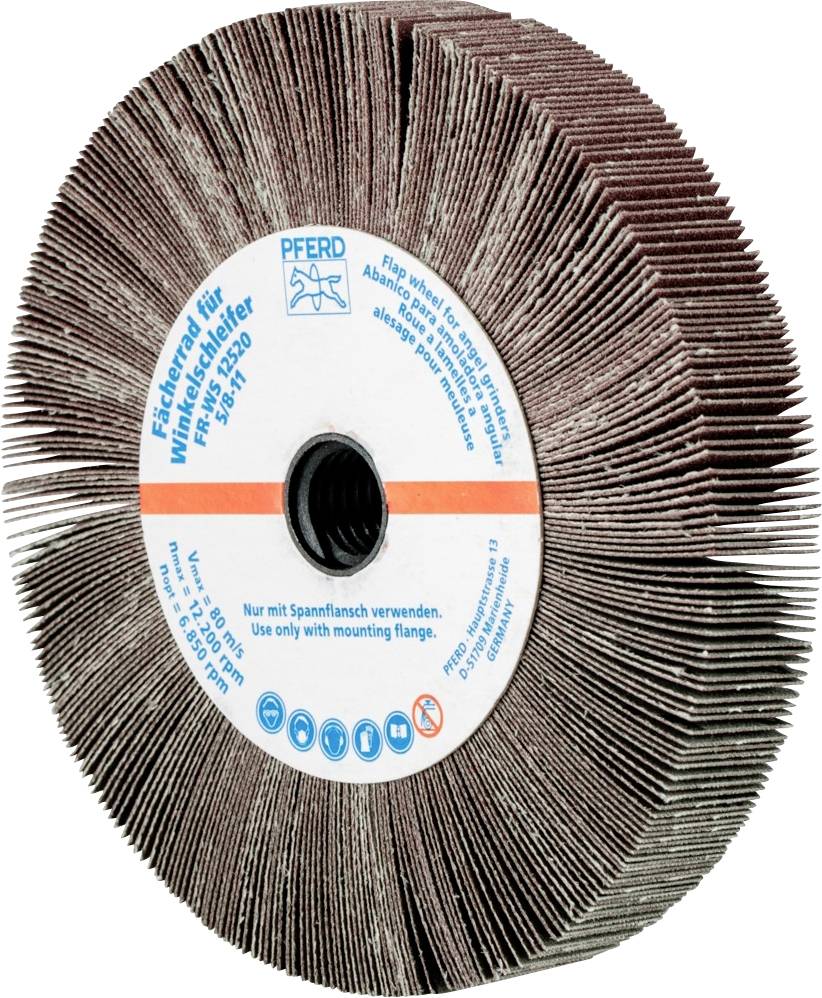 Aluminiumoxid Schleifmoprad von Pferd für Winkelschleifer. Modellnummer AW 80, maximal 12.200 U/min. Nur mit Spannflansch verwenden.