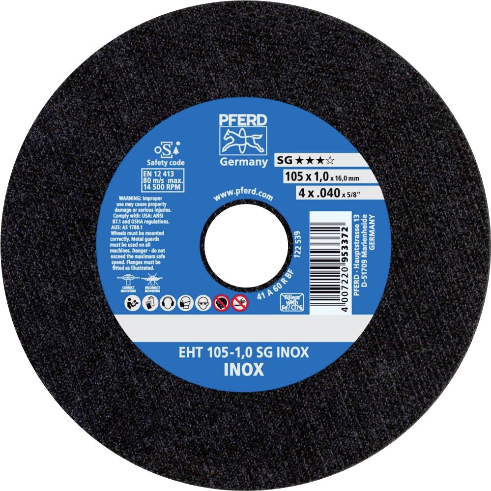 PFERD TOOLS EHT 105-1,0 SG INOX/16,0 61315113 Trennscheibe gerade 105mm 25 St. Edelstahl