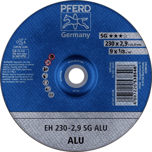PFERD TOOLS EH 230-2,9 SG ALU 61324323 Trennscheibe gekröpft 230mm 25 St. Aluminium, NE-Metalle PFERD TOOLS EH 230-2,9 SG ALU 61324323 Trennscheibe gekröpft 230mm 25 St. Aluminium, NE-Metalle