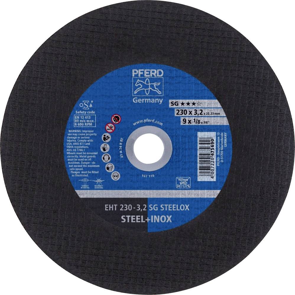 PFERD TOOLS EHT 230-3,2 SG STEELOX 61328432 Trennscheibe gerade 230mm 25 St. Edelstahl, Stahl