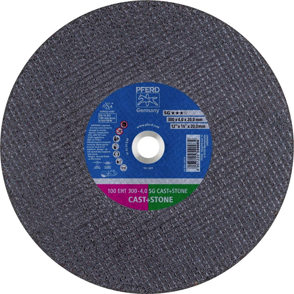 PFERD TOOLS 100 EHT 300-4,0 SG CAST+STONE/20,0 61329130 Trennscheibe gerade 300mm 20 St. Gusseisen, Duktiles Gusseisen, Beton