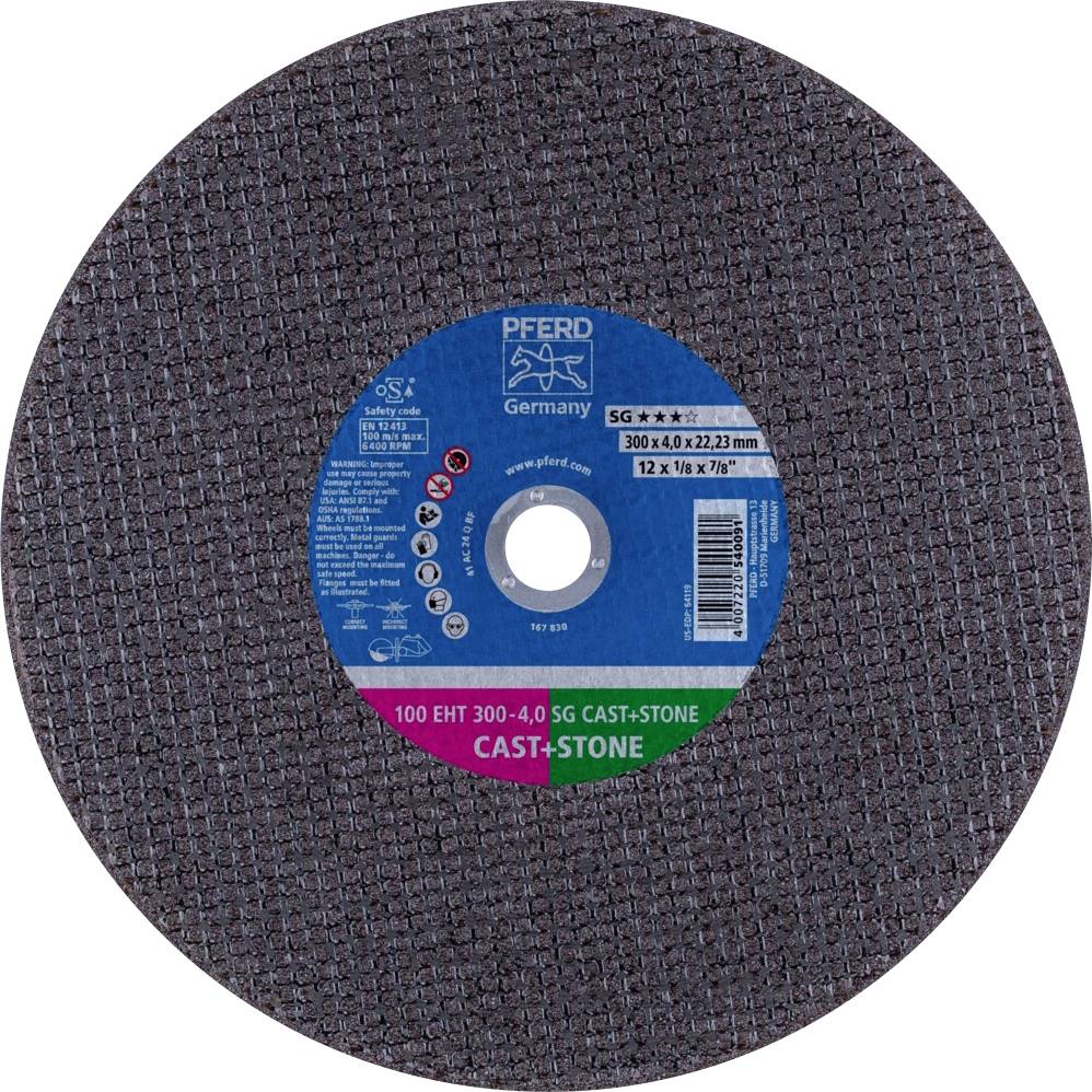 PFERD TOOLS 100 EHT 300-4,0 SG CAST+STONE/22,23 61329131 Trennscheibe gerade 300mm 20 St. Gusseisen, Duktiles Gusseisen, Beton