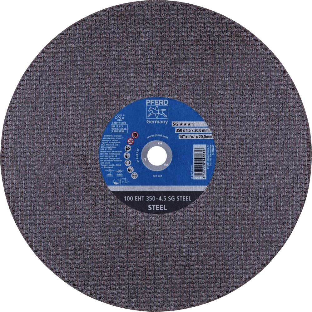 PFERD TOOLS 100 EHT 350-4,5 SG STEEL/20,0 61329520 Trennscheibe gerade 350mm 10 St. Gusseisen, Stahl