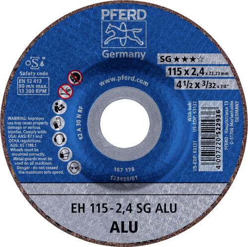 PFERD TOOLS EH 115-2,4 SG ALU 61340312 Trennscheibe gekröpft 115 mm 25 St. Aluminium, NE-Metalle