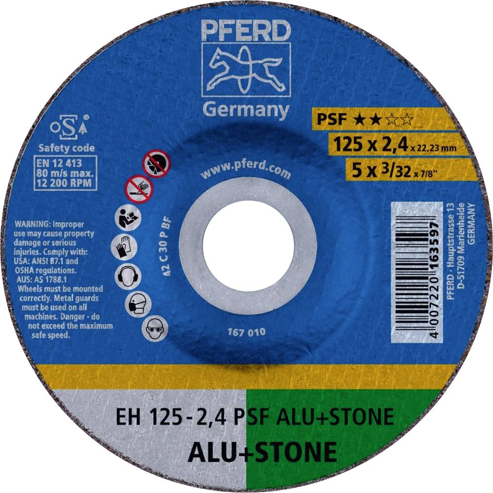 Trennscheibe EHT PSF ALU+STONE D125x2,4mm gekr.Bohr.125mm PFERD