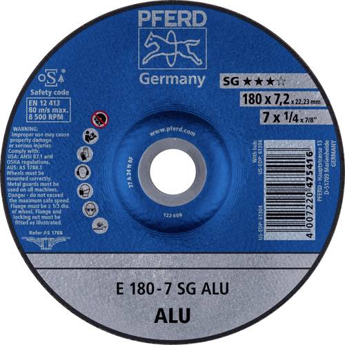 62217622 E 180-7 SG ALU Schruppscheibe gekröpft Durchmesser 180 mm Bohrungs-Ø 2223 mm Aluminium NE-Metalle 10 St