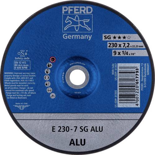 PFERD 62223700 E 230-7 SG ALU Schruppscheibe gekröpft 230mm 22.23mm 10St.