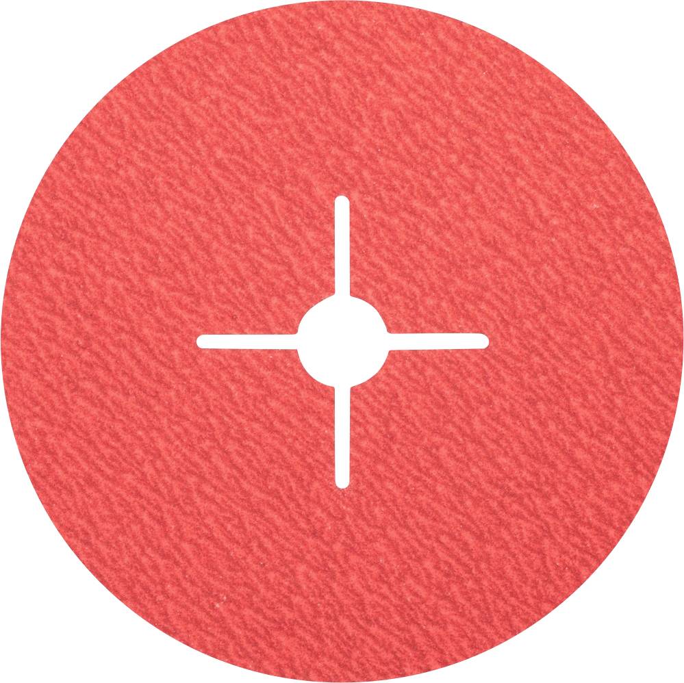 Runder, roter Hintergrund mit einem weißen Kreuz in der Mitte, das an ein Fadenkreuz erinnert.