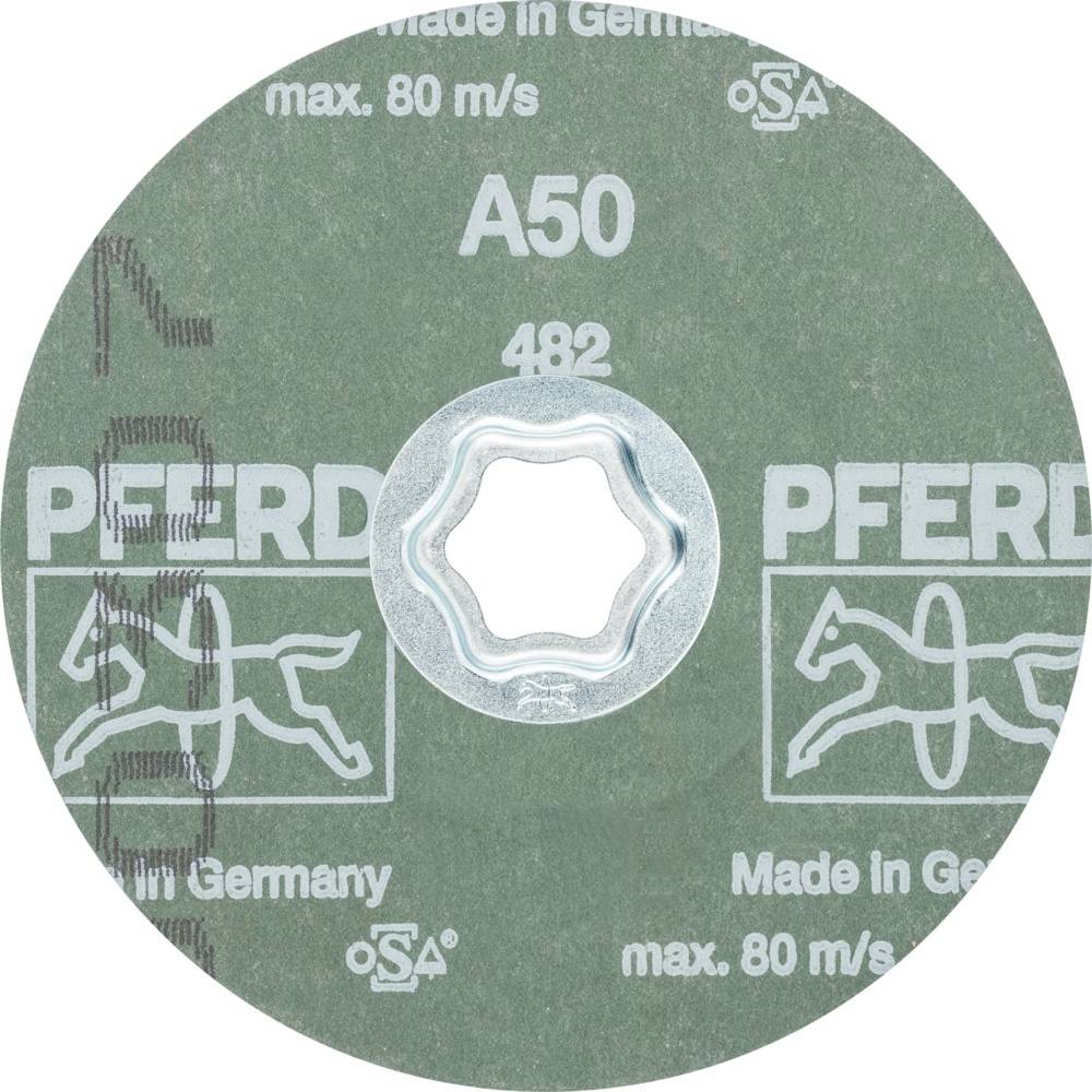 Schleif-/Trennscheibe mit der Aufschrift 'Pferd A50', 'Made in Germany', für max. 80 m/s. Enthält ein Pferdelogo.