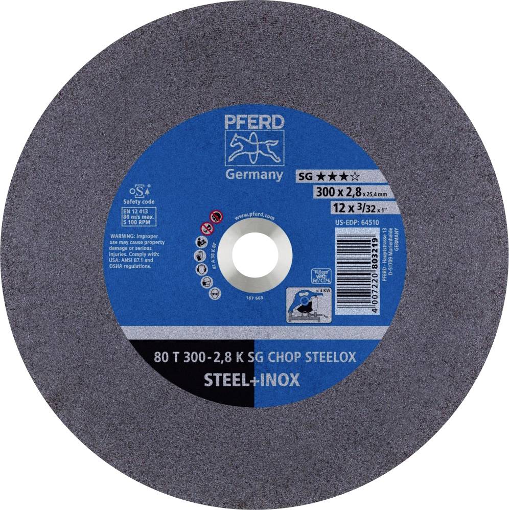 PFERD TOOLS 80 T 300-2,8 K SG CHOP STEELOX/25,4 66323052 Trennscheibe gerade 300mm 20 St. Edelstahl, Vergütungsstahl, Stahl