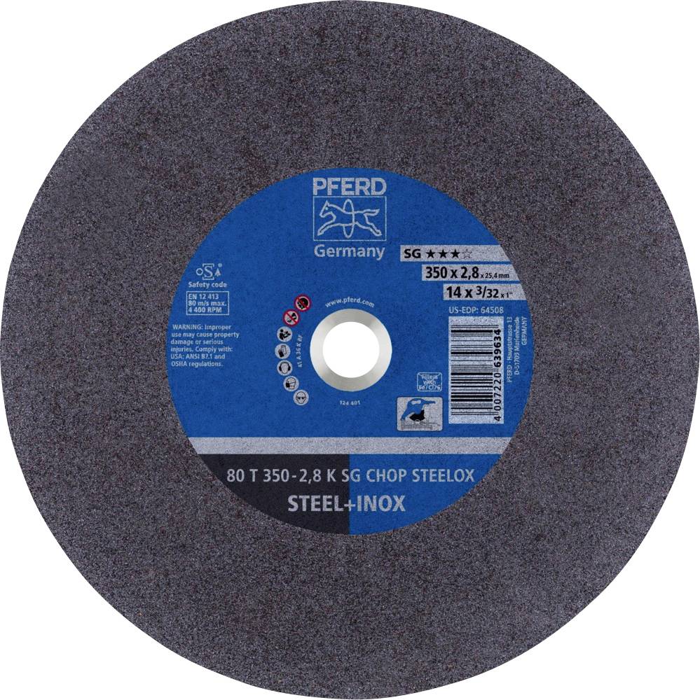 PFERD TOOLS 80 T 350-2,8 K SG CHOP STEELOX/25,4 66323572 Trennscheibe gerade 350mm 10 St. Edelstahl, Vergütungsstahl, Stahl