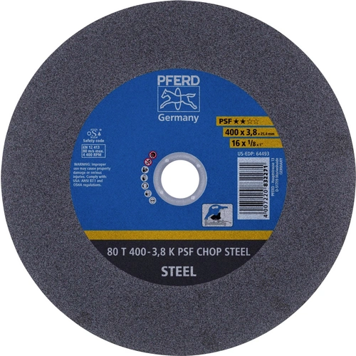 PFERD 80 T 400-3,8 K PSF CHOP STEEL/25,4 66324095 Trennscheibe gerade 400mm 10 St. Vergütungsstahl, Stahl PFERD 80 T 400-3,8 K PSF CHOP STEEL/25,4 66324095 Trennscheibe gerade 400mm 10 St. Vergütungsstahl, Stahl