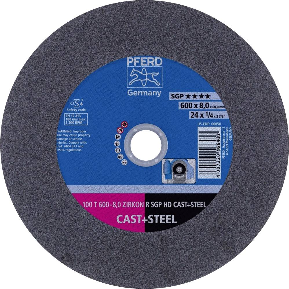 PFERD TOOLS 100 T 600-8,0 ZIRKON R SGP HD CAST+STEEL/60,0 66397196 Trennscheibe gerade 600mm 5 St. Vergütungsstahl, Gusseisen