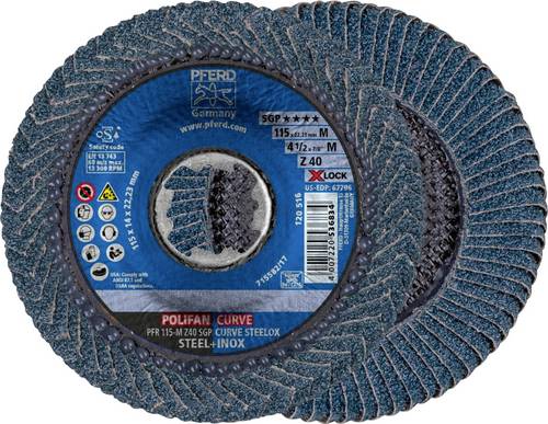 PFERD 67689033 Fächerschleifscheibe Durchmesser 115mm 10St.