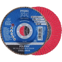 PFERD 67760415PFC 115 CO-COOL 40 SG STEELOX Fächerschleifscheibe Durchmesser 115mm Bohrungs-Ø 22.23mm Aluminiumlegierung PFERD 67760415PFC 115 CO-COOL 40 SG STEELOX Fächerschleifscheibe Durchmesser 115mm Bohrungs-Ø 22.23mm Aluminiumlegierung