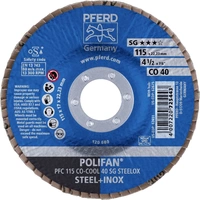 PFERD 67760415PFC 115 CO-COOL 40 SG STEELOX Fächerschleifscheibe Durchmesser 115mm Bohrungs-Ø 22.23mm Aluminiumlegierung PFERD 67760415PFC 115 CO-COOL 40 SG STEELOX Fächerschleifscheibe Durchmesser 115mm Bohrungs-Ø 22.23mm Aluminiumlegierung