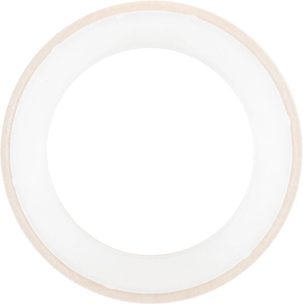 Ein runder, weißer Kreis mit einem schmalen, beigen Rand.