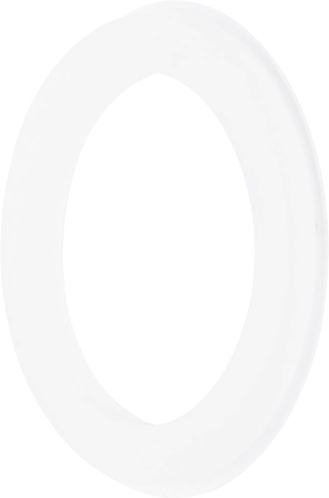 Ein weißer Ring vor einem einfarbigen weißen Hintergrund.