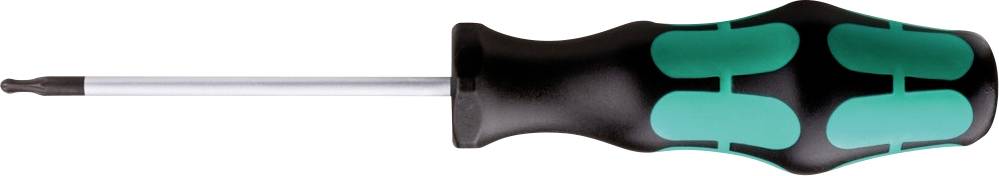 Schraubendreher mit ergonomischem Griff, schwarz mit grünen Akzenten, geeignet für Kreuzschlitzschrauben. Ideal für handwerkliche Arbeiten.