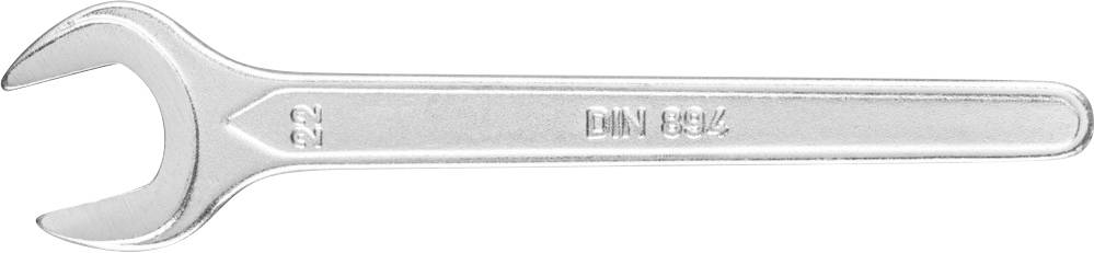 Ein silberner Schraubenschlüssel mit der Aufschrift 'DIN 895' und der Größe '22'.