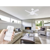 Sygonix Deckenventilator 55W (Ø x H) 910mm x 370mm Weiß Timer, mit Beleuchtung, mit Fernbedienung Sygonix Deckenventilator 55W (Ø x H) 910mm x 370mm Weiß Timer, mit Beleuchtung, mit Fernbedienung