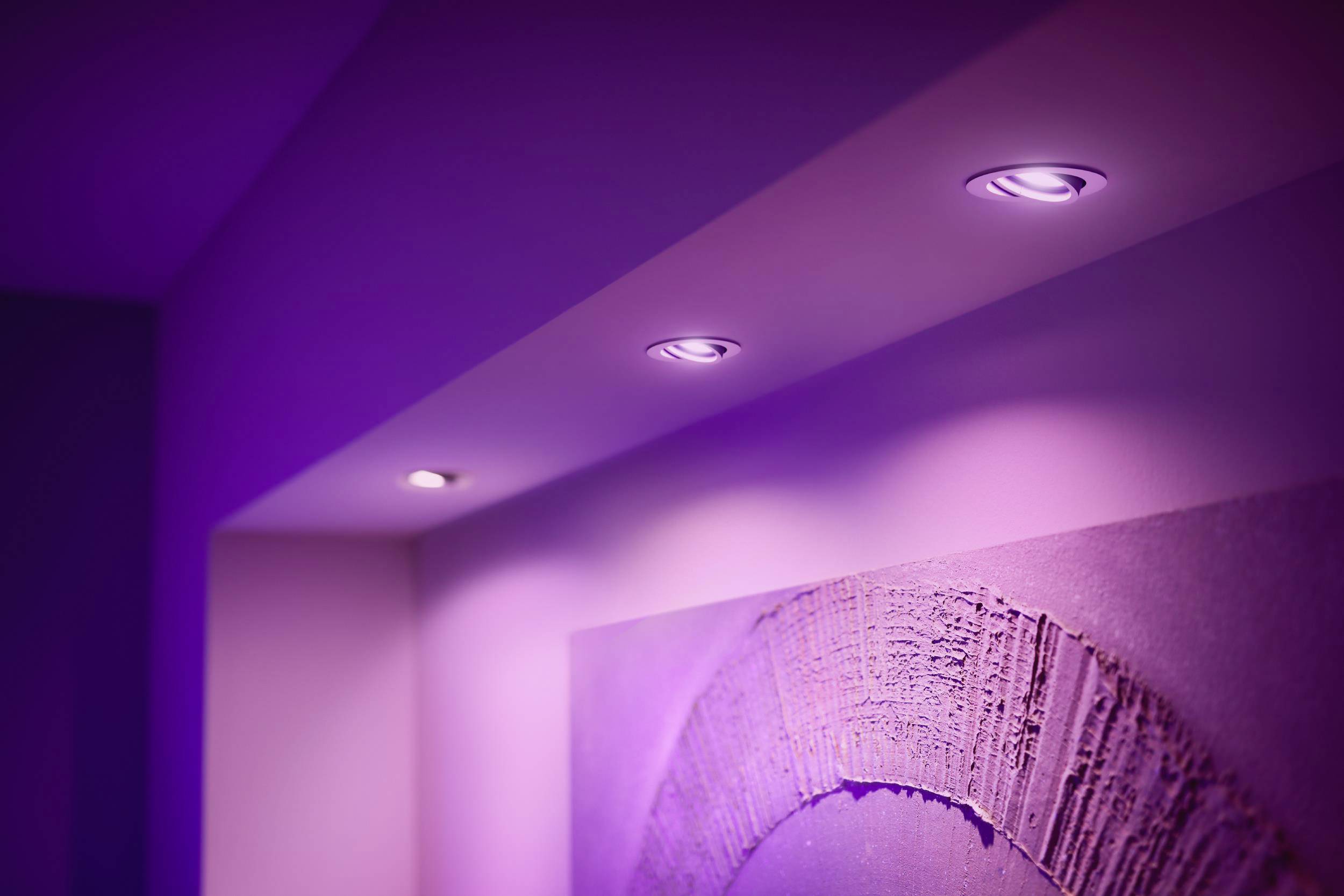 Philips LED LED-Deckenstrahler 871951434288000 Hue White & Col. Amb. Centura Einbauspot 3 flg. weiß 3x350lm GU10 17.1 W