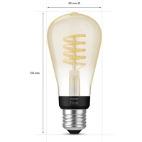 Philips Hue LED-Leuchtmittel 871951430146700 EEK: G (A - G) Hue White Ambiance E27 Einzelpack Edison ST64 Filament 300lm E27 7 W Warmweiß bis Kaltwe Philips Hue LED-Leuchtmittel 871951430146700 EEK: G (A - G) Hue White Ambiance E27 Einzelpack Edison ST64 Filament 300lm E27 7 W Warmweiß bis Kaltwe