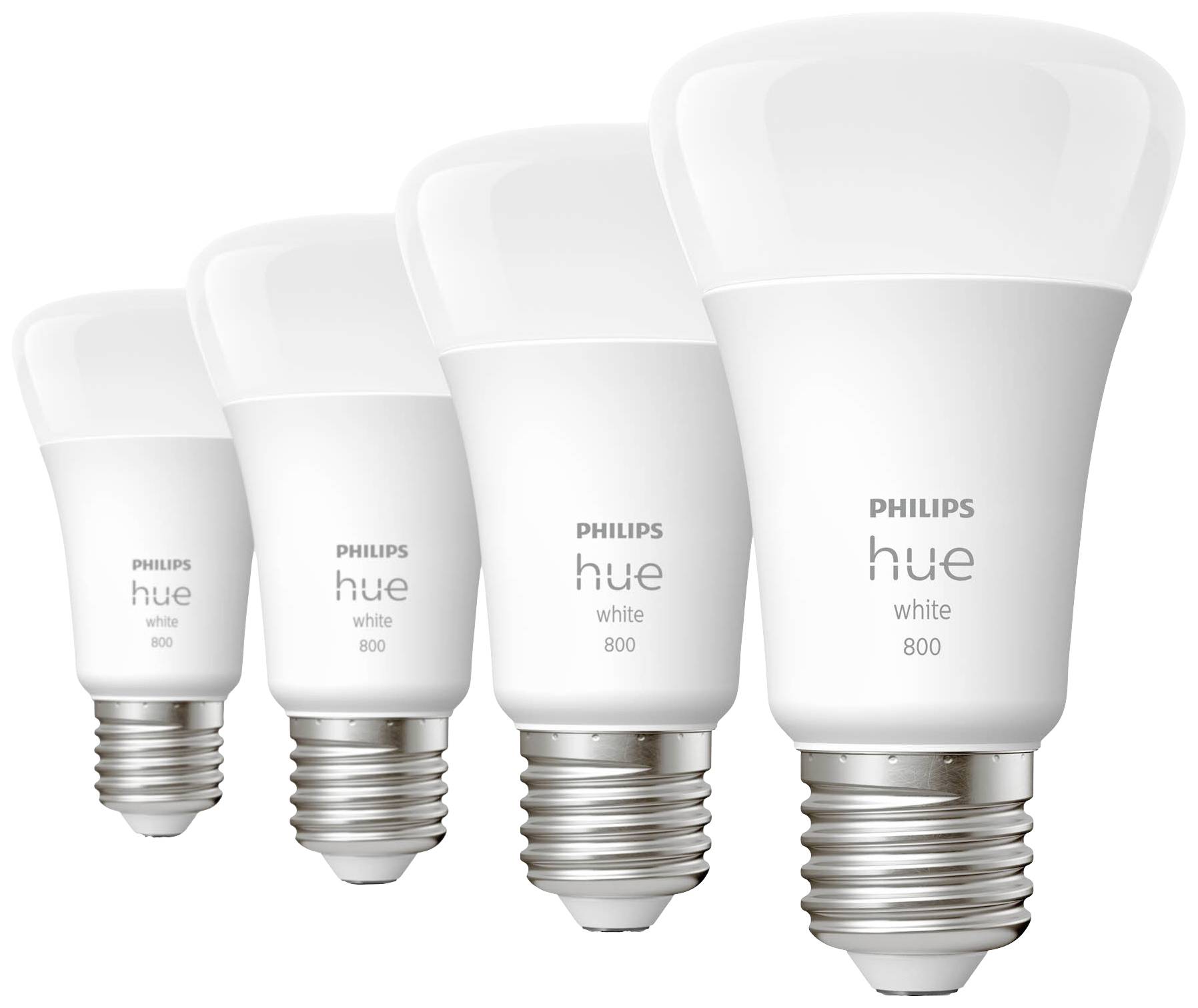 Philips Hue LED-Leuchtmittel (4er Set) 871951431914100 EEK: F (A - G) Hue White Viererpack 4x800lm 60W E27 36W Warmweiß