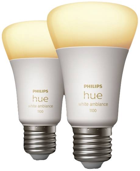 Philips Hue LED-Leuchtmittel (2er-Set) 871951429125600 EEK: F (A - G) Hue White Ambiance Doppelpack 2x1100lm 75W E27 11W Warmweiß