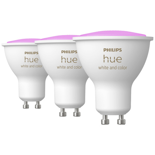 Philips Lighting Hue Ampoule à LED 871951434276700 CEE: G (A - G) Hue White & Col. Amb. GU10 Dreierpack 3x350lm GU10 12.9 W de