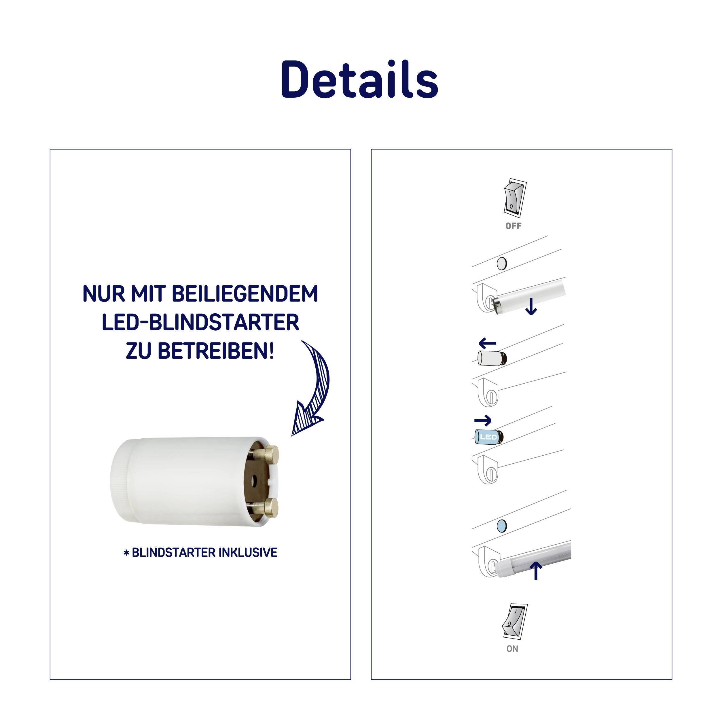 Müller-Licht LED-Röhre EEK: F (A - G) G13 Röhrenform 16.5W Kaltweiß (Ø x L) 28mm x 1200mm 1St.