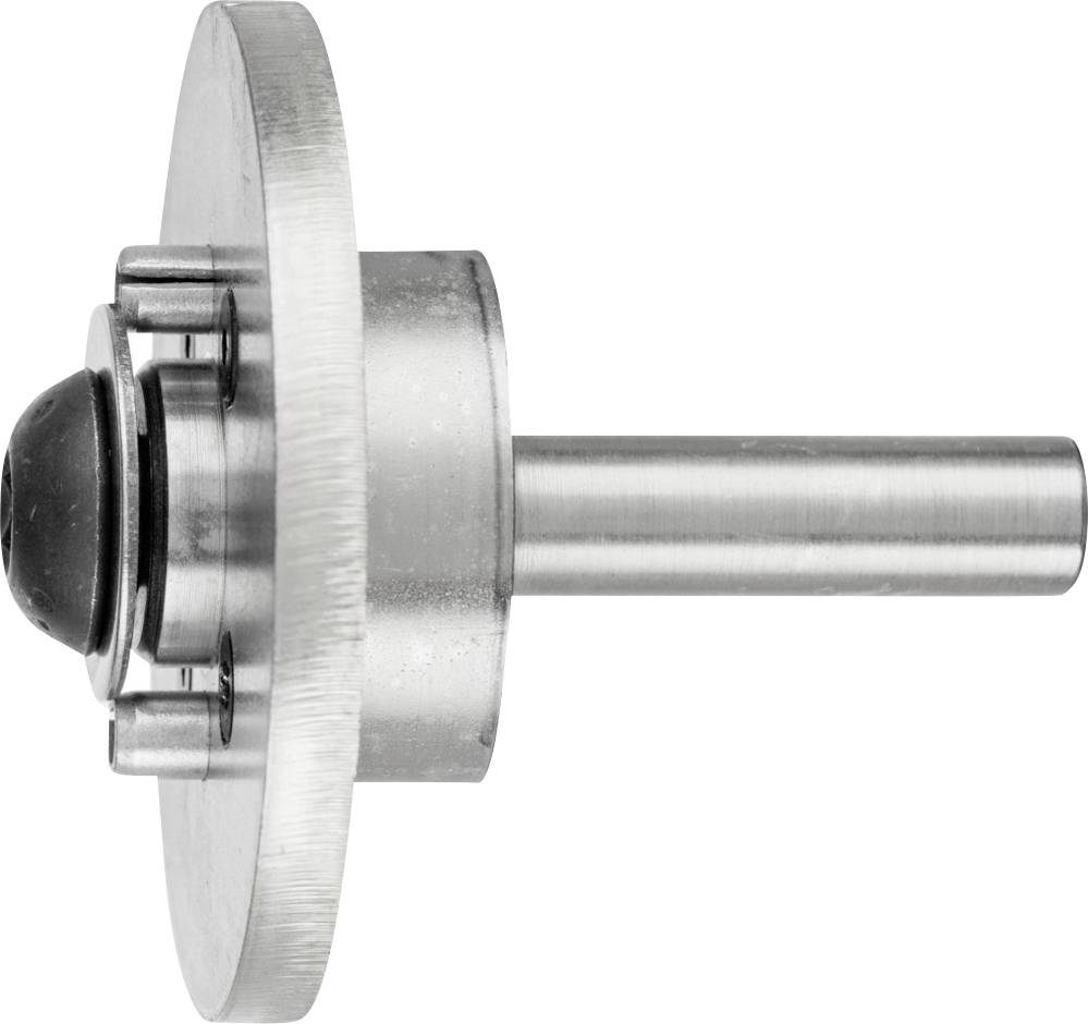 Metalllager mit kugelförmiger Oberfläche und zylindrischem Schaft. Es ist ein mechanisches Bauteil, das in Maschinen verwendet wird.