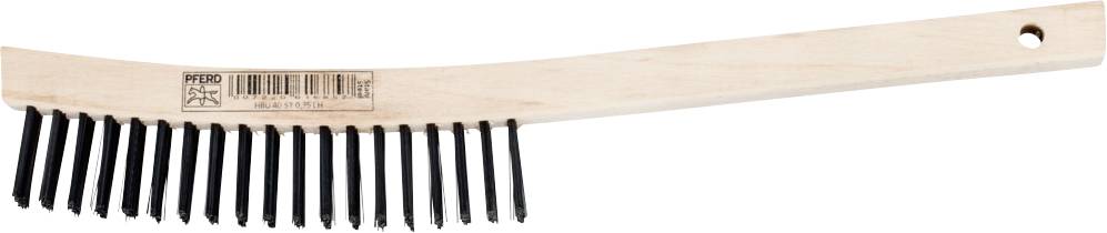 Besen mit Holzgriff und schwarzen Borsten, geeignet für die Reinigung von Oberflächen.