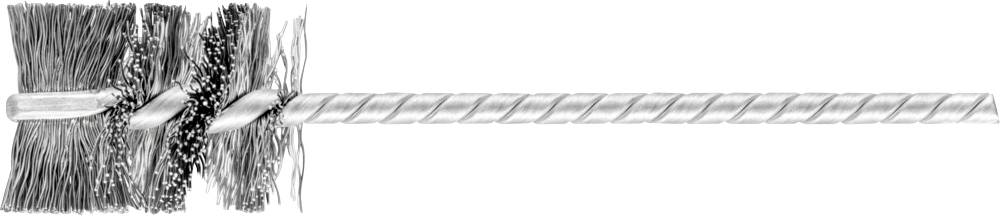 Zwischenräder-Außenbürste mit Borsten und Metallstangen, verwendet zum Reinigen von Rohren oder ähnlichen Oberflächen.