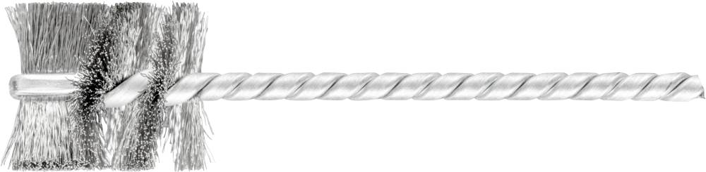 Abbildung einer Rohrbürste mit gedrehtem Draht in der Mitte und Borsten außen. Sie wird zur Reinigung von Rohren verwendet.