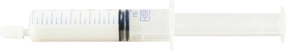 Eine leere Einweg-Kunststoffspritze mit Messskala.