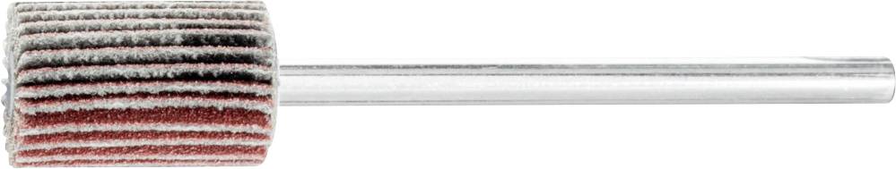 Schleifwerkzeug mit zylindrischem Kopf aus gestaffelten Schleifscheiben und Metallgriff, zur Oberflächenbearbeitung verwendet.