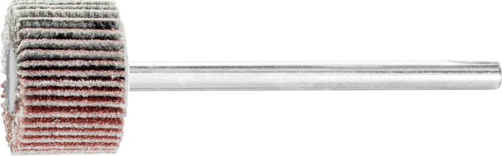 Ein zylindrischer Schleifaufsatz mit mehreren Schichten an einem langen Metallstab, verwendet für präzise Schleifarbeiten.