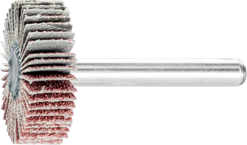 Ein Schleifaufsatz für Bohrmaschinen, bestehend aus mehreren Schleiflamellen. Hauptsächlich zur Bearbeitung von Oberflächen verwendet.