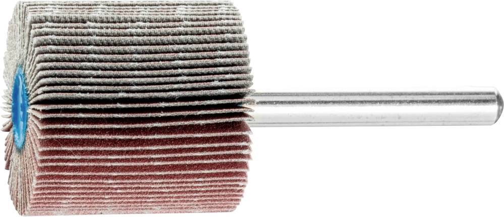 Schleiflamellenrolle mit Metallstange, seitlich fotografiert. Wird zum Schleifen von Oberflächen verwendet.