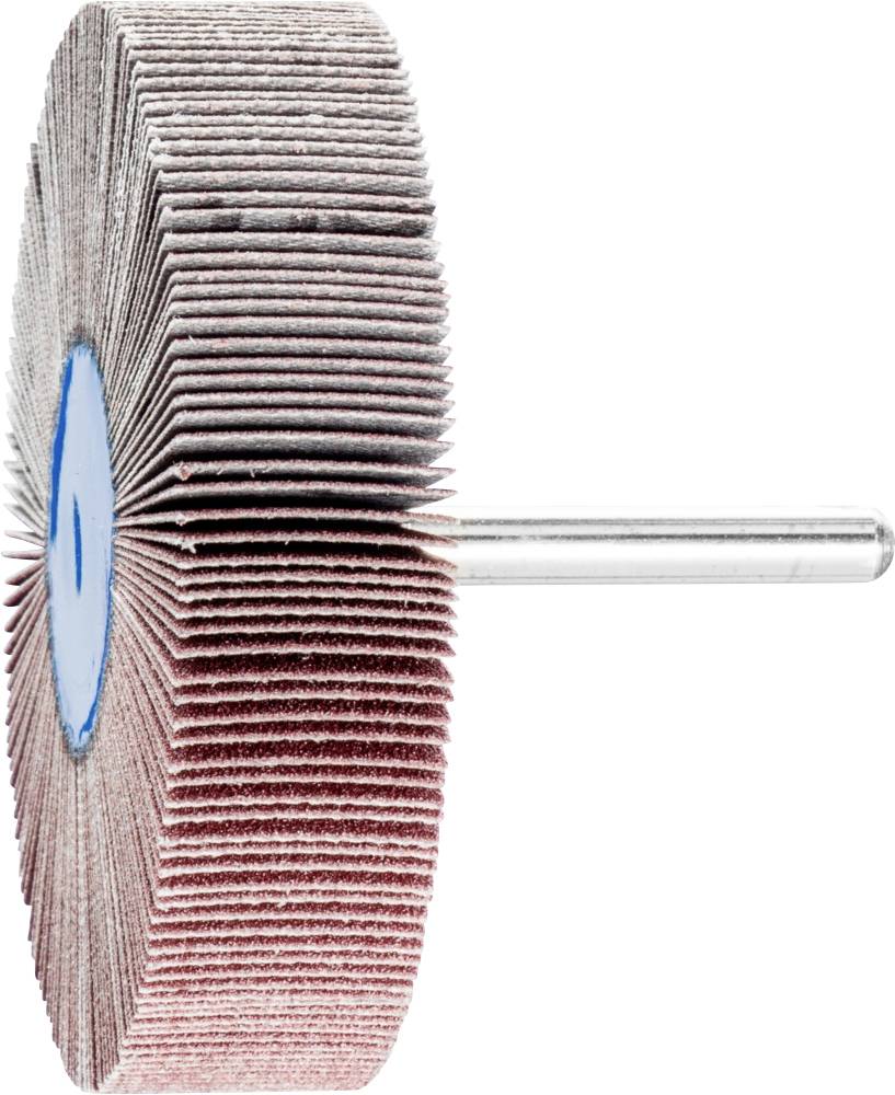 Schleifwerkzeug mit rotierenden Lamellen, das für die Oberflächenbearbeitung und das Abschleifen von Materialien verwendet wird.