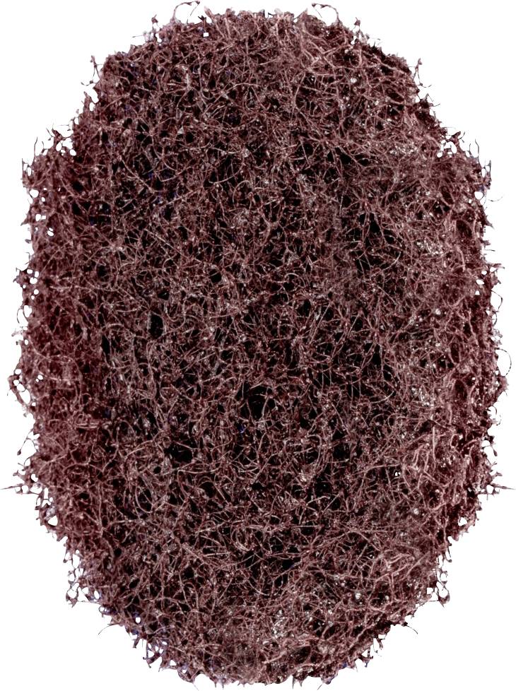 Close-up einer braunen, strukturierten Oberfläche, die an ein geflochtenes Material erinnert.