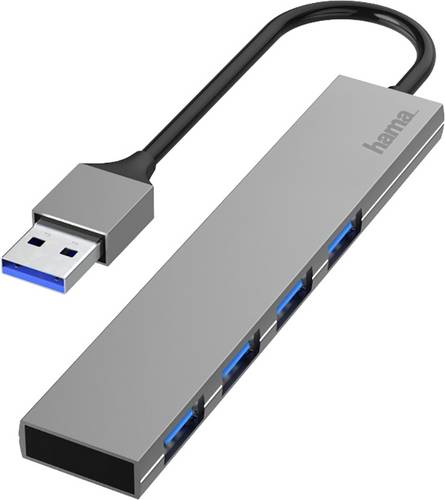 Hama 00200114 4 Port USB 3.0-Hub Silber, Weiß
