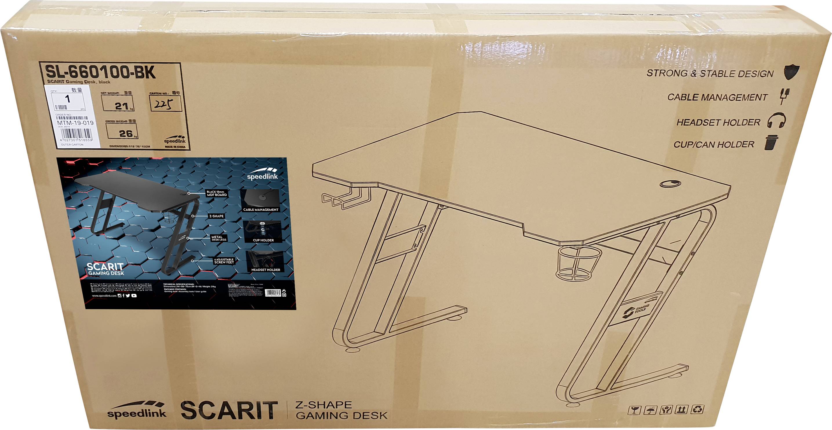 SpeedLink SCARIT Gaming-Tisch Schwarz