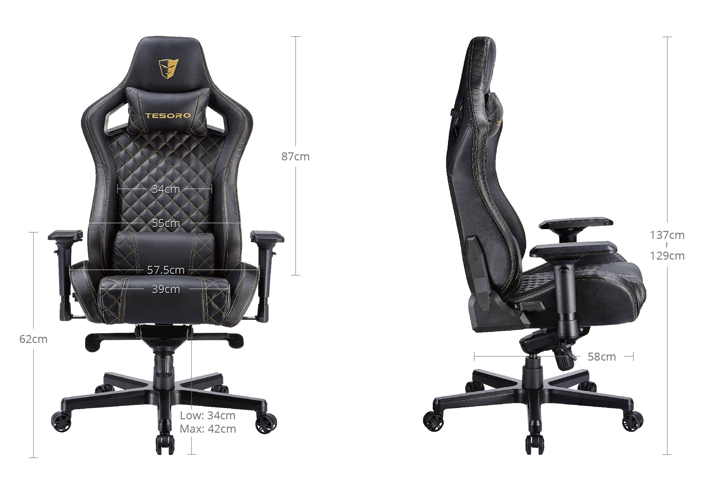 Tesoro Zone X Gaming-Stuhl Schwarz/Gold