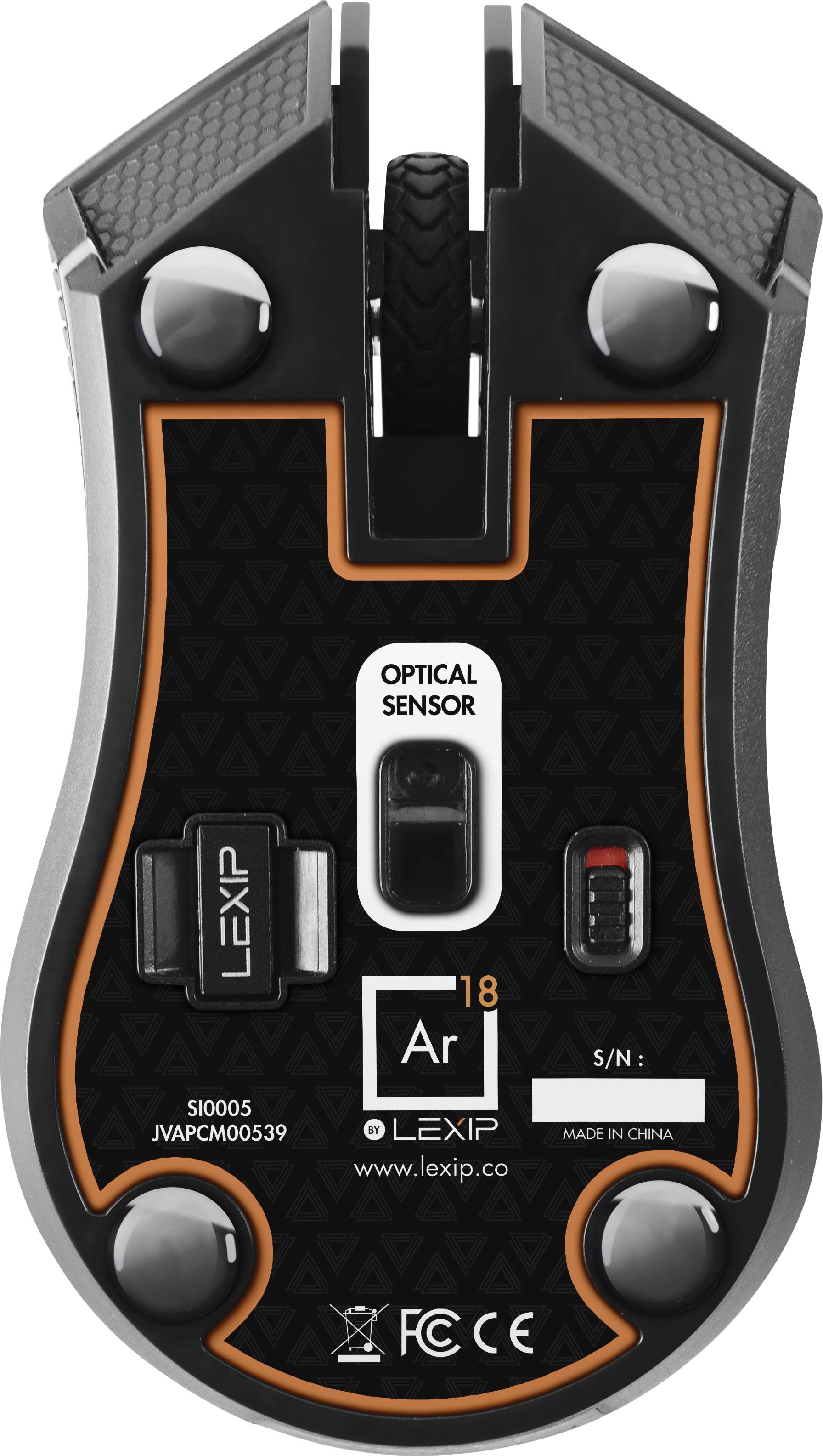 Pixminds Lexip AR18 Aero Speed Gaming-Maus Funk Optisch Schwarz, RGB 6 Tasten 4800 dpi Beleuchtet