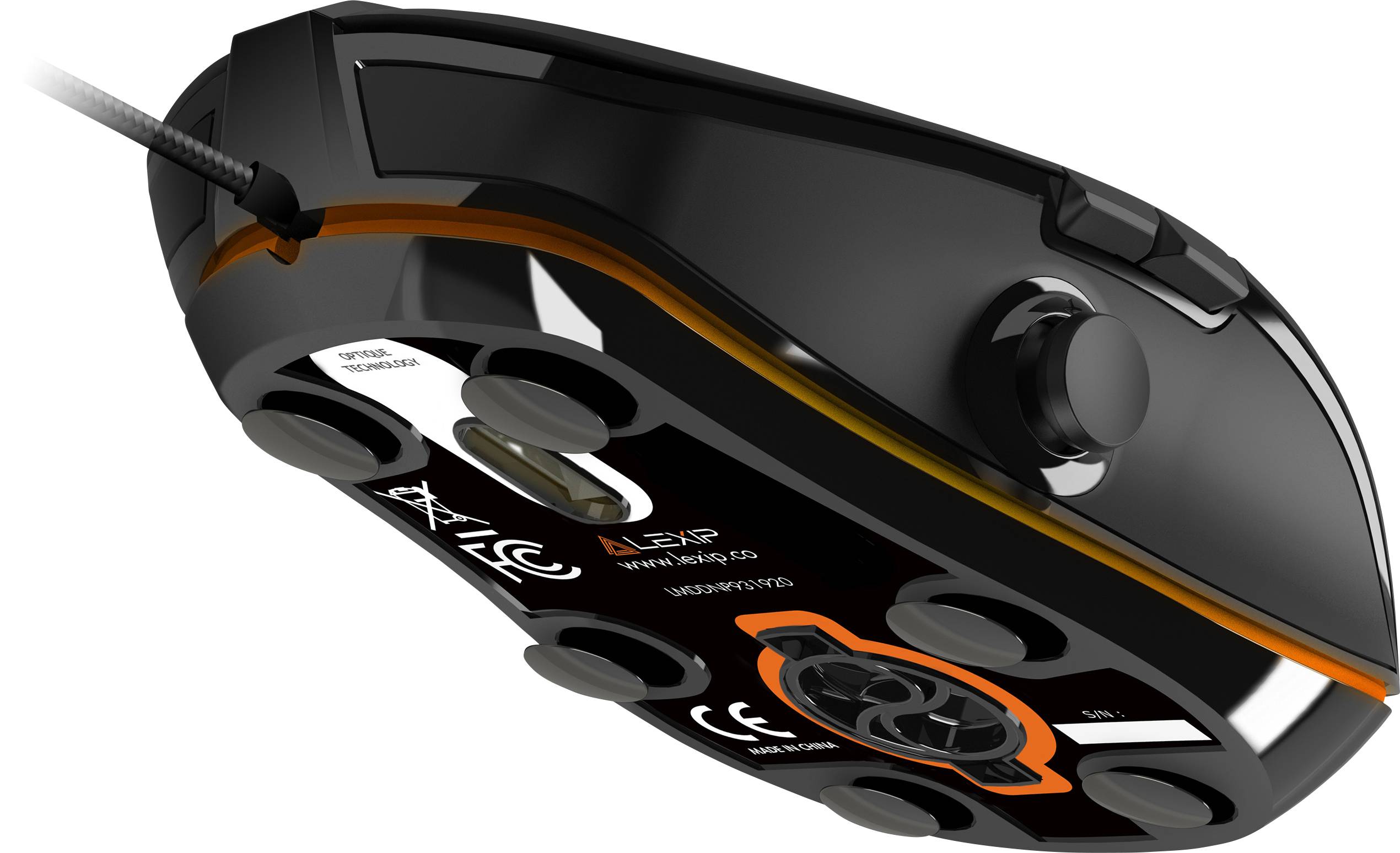 Pixminds NP93 Neptunium Alpha Gaming-Maus USB Optisch Schwarz, RGB 6 Tasten 12000 dpi Beleuchtet