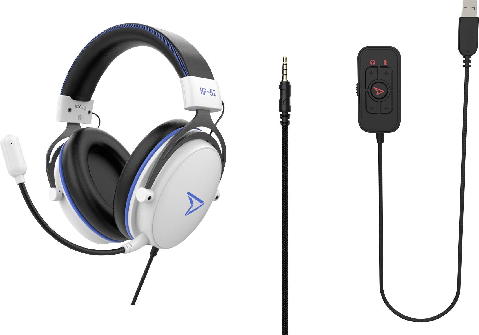 Steelplay HP52 Gaming Over Ear Headset kabelgebunden Stereo Weiß/Schwarz Lautstärkeregelung, Mikrofon-Stummschaltung