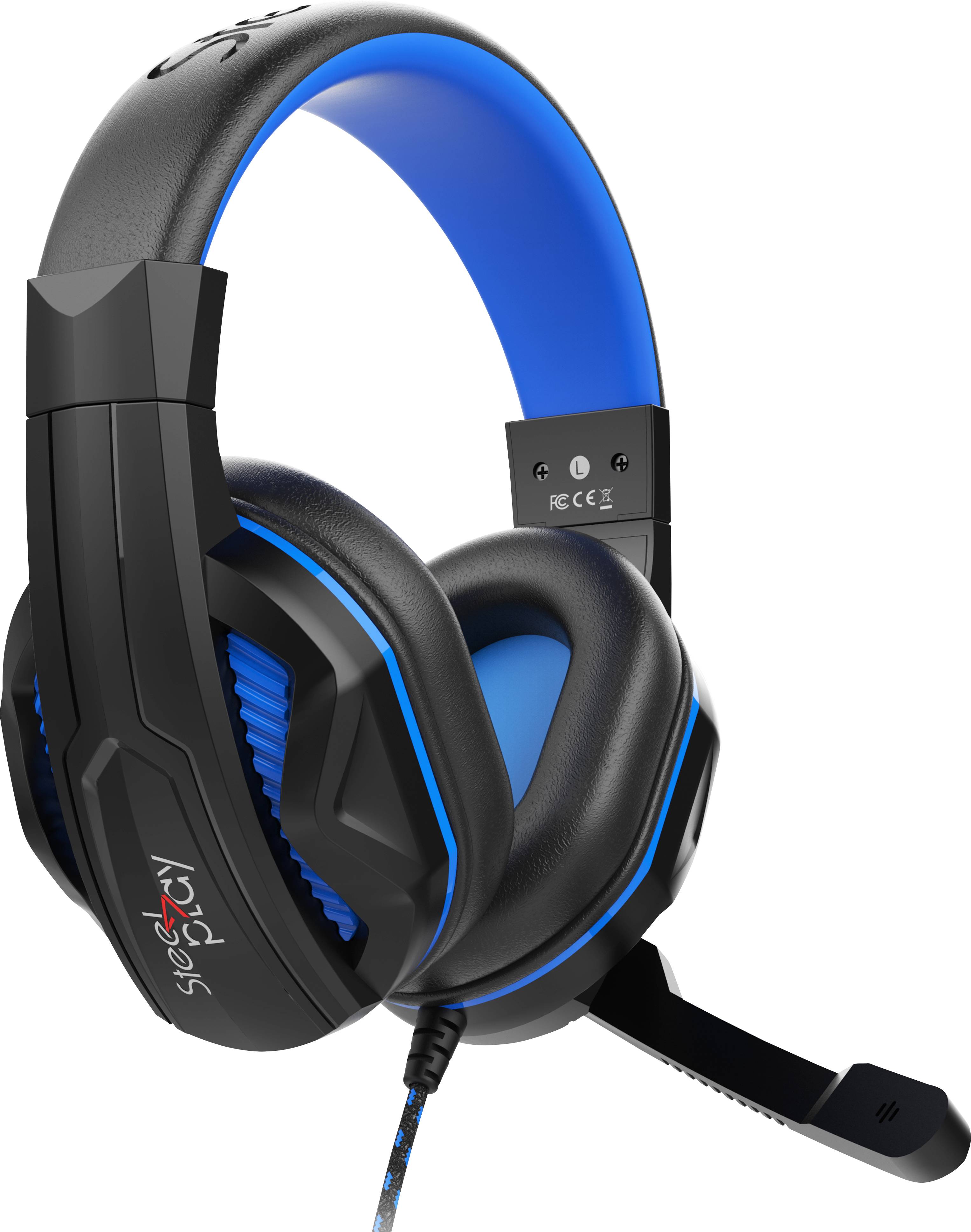Steelplay HP41 Over Ear Headset kabelgebunden Stereo Schwarz/Blau Lautstärkeregelung, Mikrofon-Stummschaltung Gaming